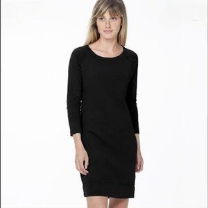 JAMES PERSE Standard Fleece Sweater Dress Sz XL Black Crew Neck Long Sleeves NWT